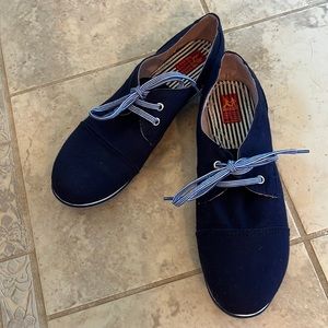 Aris Allen Women's Navy Blue Canvas Captoe Swing Dance Shoes